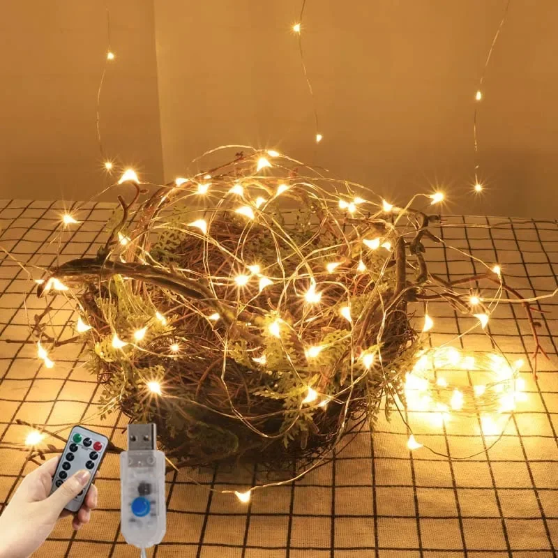 

Уличная светодиодная гирлянда 10/20 м с дистанционным управлением, 8 режимов