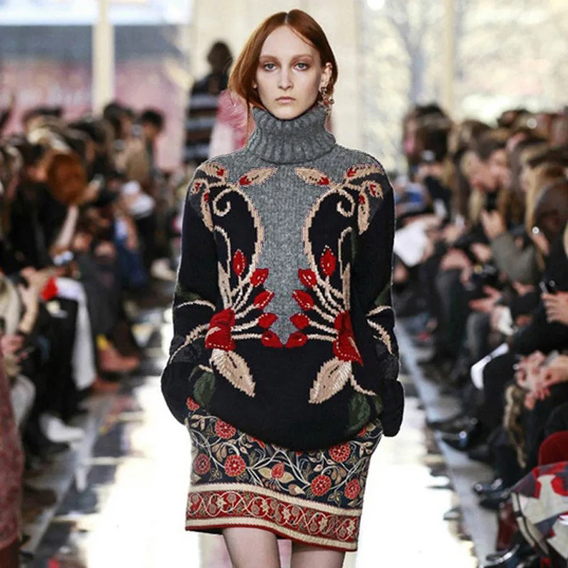 Роскошный дизайнерский женский шерстяной ретро свитер 2022 зимний теплый Ретро