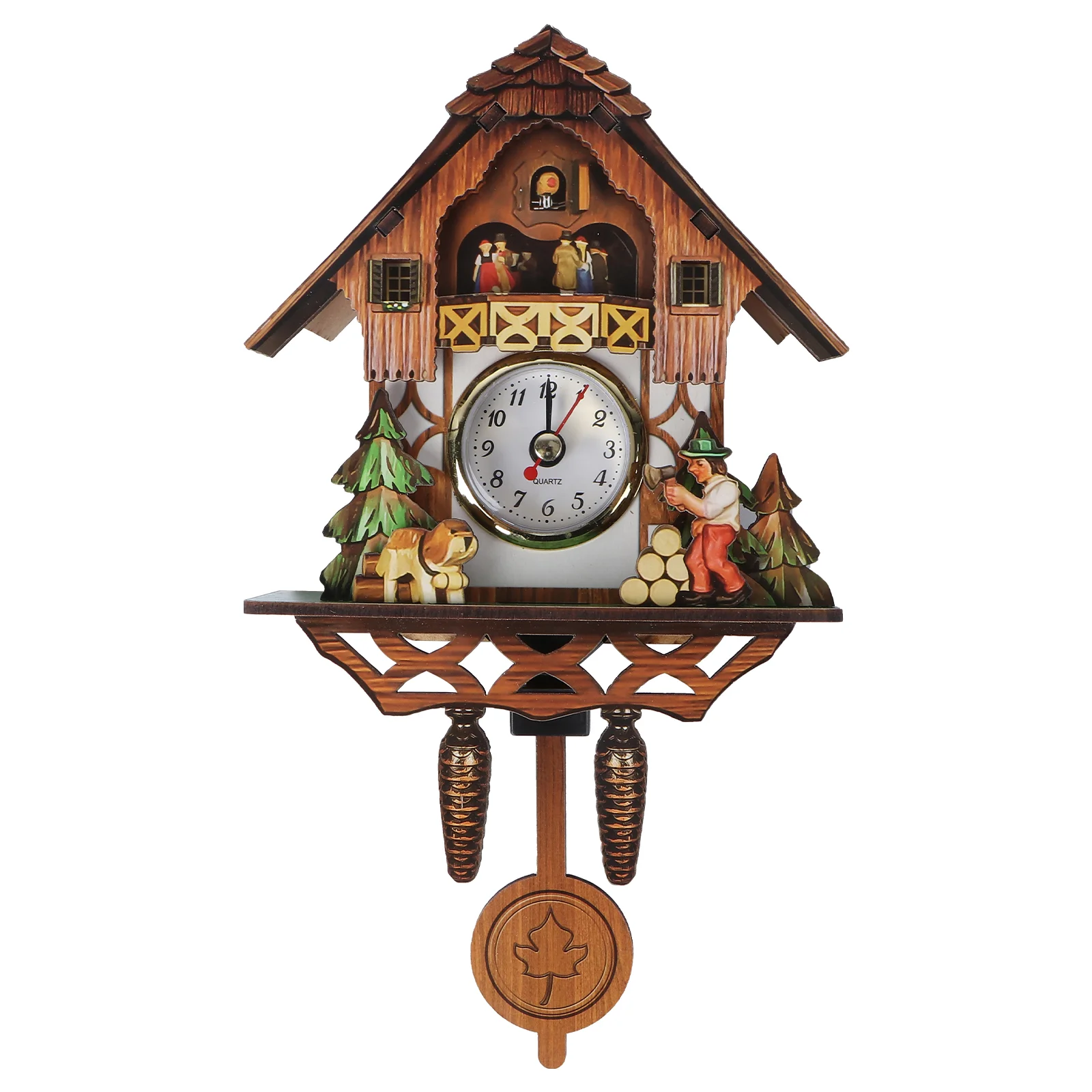 

Clock Wall Wooden Wood Pendulum Vintage Clocks Cuckoo Kids Bird Retro Hanging 3D Chiming Decor Forest Decorative Silent Modern