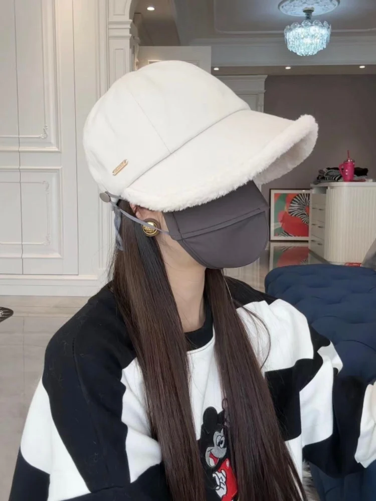 Берберская флисовая толстая рыбацкая шляпа. Женская зимняя теплая подвесная