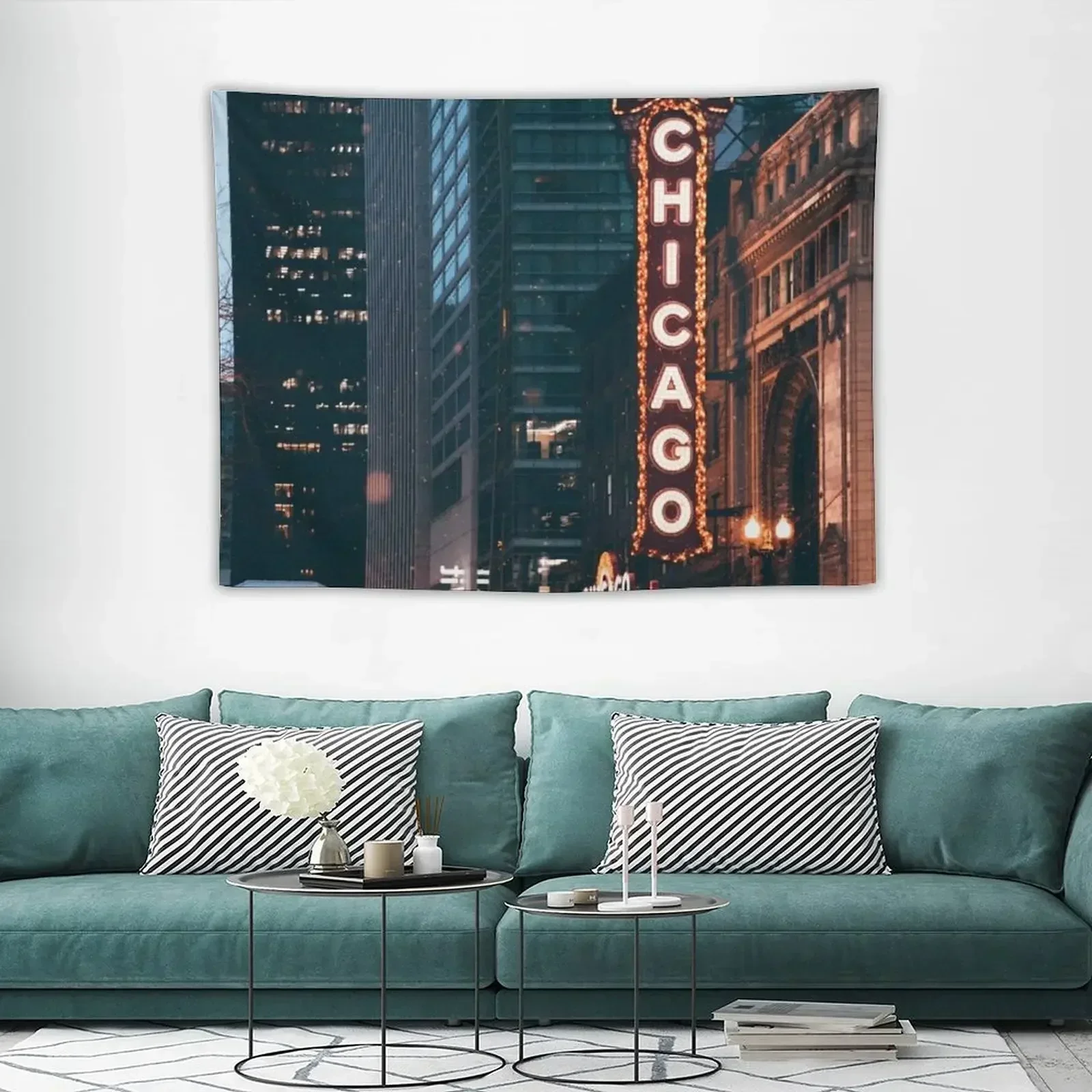 Гобелен Chicago Illinois Neon Sign