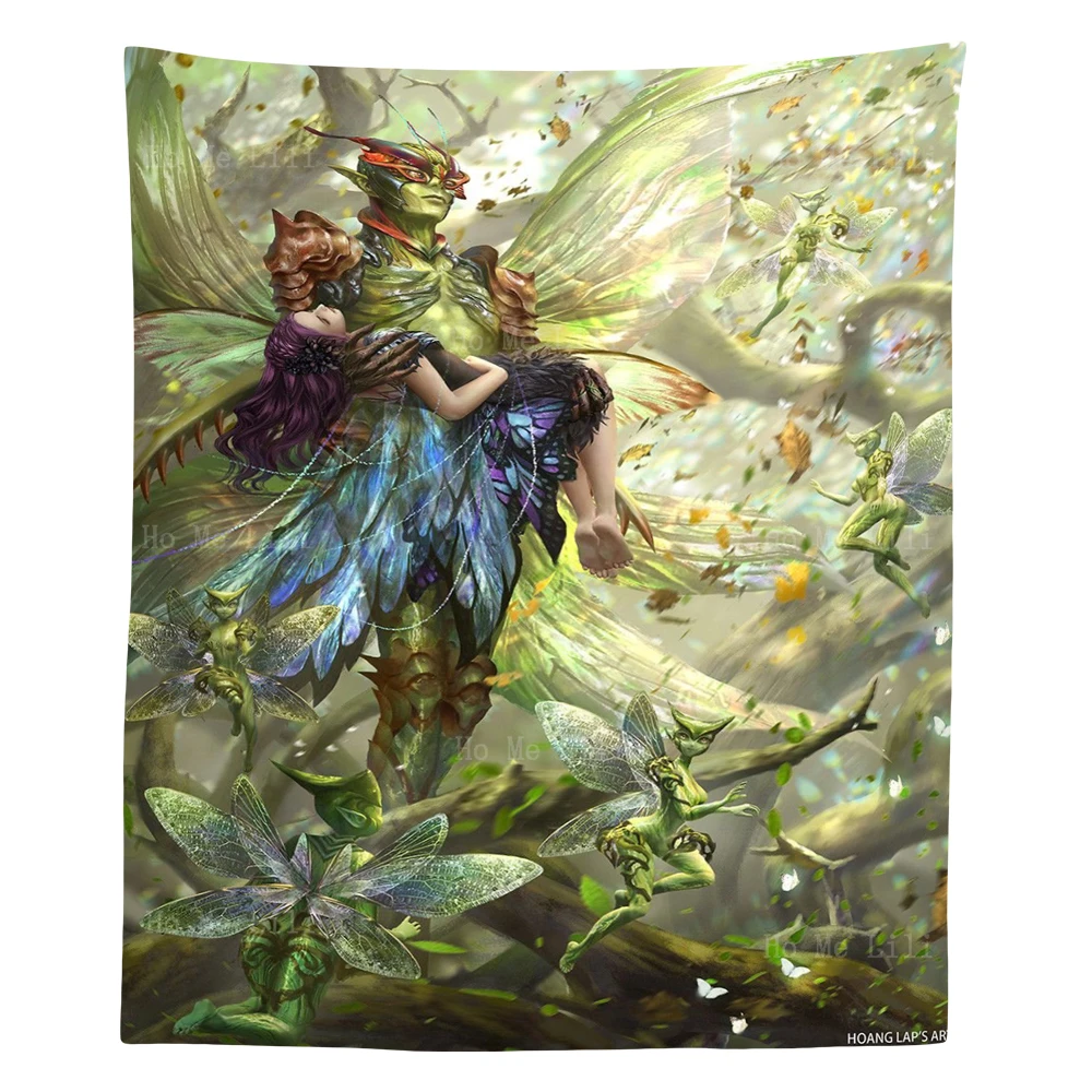 

Fantasy Art The Pumpkin King Fairy Magical Creatures Elves Angel Luminos Green Tapestry By Ho Me Lili For Livingroom Decor