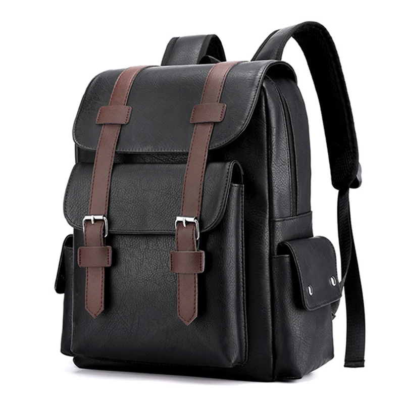 

Wearable Backpack Capacity Bag Of Laptop Men's School Backpack Leather Bag Version Fashion Large Waterprof Korean Soft Mens