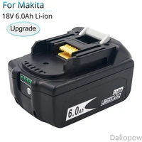 bl1860b 18v 6000mah replacement battery for makita bl1850b bl1860 bl1840 bl1815 cordless drill with single cell balance protect