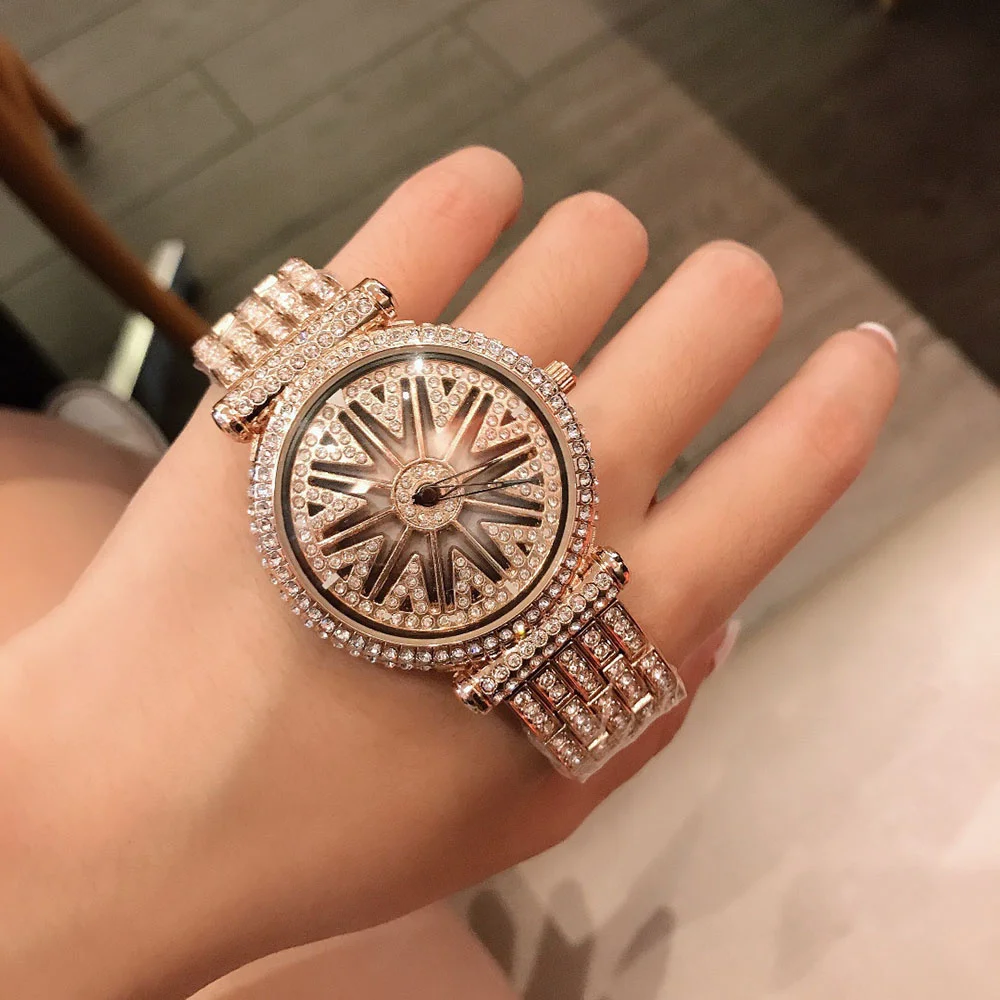 

XIKUO 2022 New Arrival Rose Gold Watch Lady Eiffel Tower Waterproof Diamond Luxury Design Quartz Watch