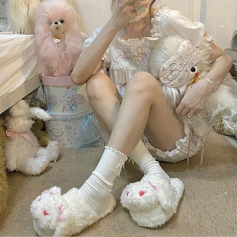 QWEEK Lolita Suits with Shorts Japanese Sweets 2 Piece Set Sleepwear Summer Kawaii Pajamas for Women Embroidery Room Wear