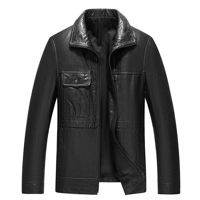 

Genuine Leather Jacket Men Clothing Oil Wax Cowhide Men's Coat 6XL Business Casual Male Slim Leather Jacket Chaquetas Lq