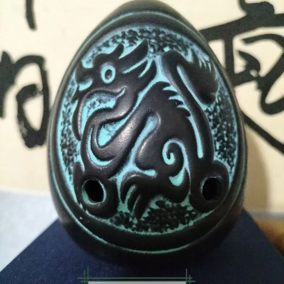 

8 Holes Ocarina for Beginners Chinese Style Adults Handmade Ethnic Black Pottery Material Orff Musical Instruments Gift 2022 New