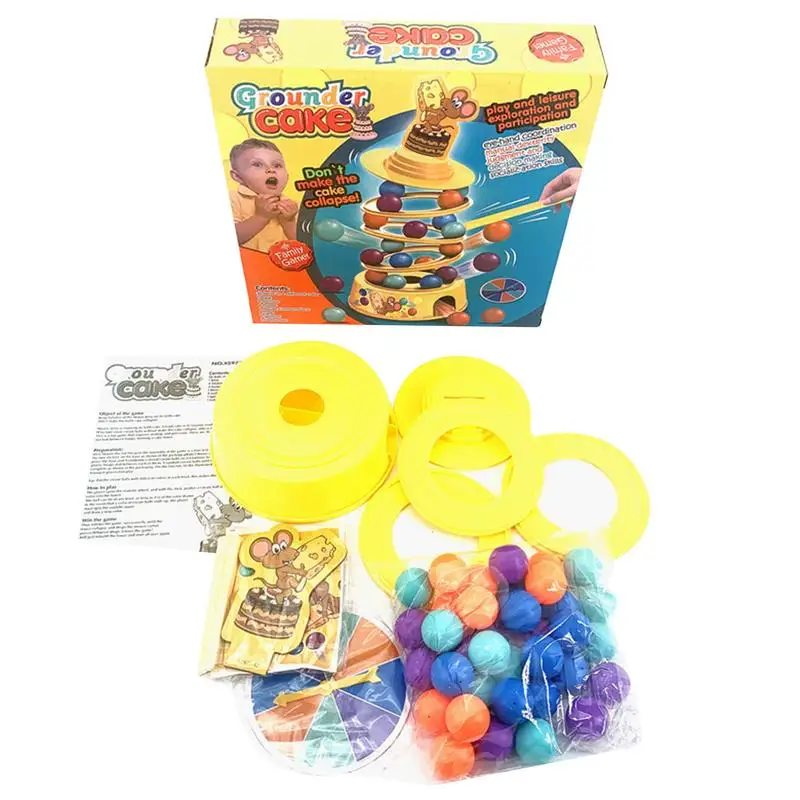 

Tower Stacking Game Stacking Board Game For Family With Cake Shaped Track Grounder Cake For Kids With Mouse Huging Cheese For