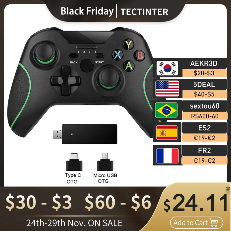 

Беспроводной игровой контроллер 2,4G для Xbox One, аксессуары, геймпад для смартфона Android/парового ПК, джойстик для PS3, контроллер, джойстик