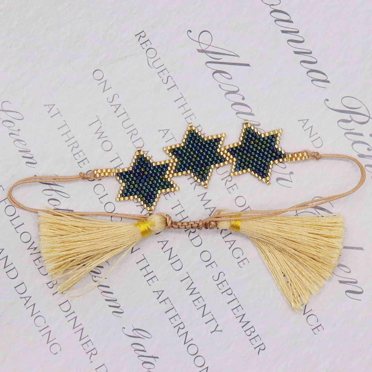 Фото ALIYA разноцветный браслет со звездой Pulseras Mujer Moda MIYUKI ювелирные изделия из бисера повязка на руку с кисточками модные браслеты с подвесками для женщин №5
