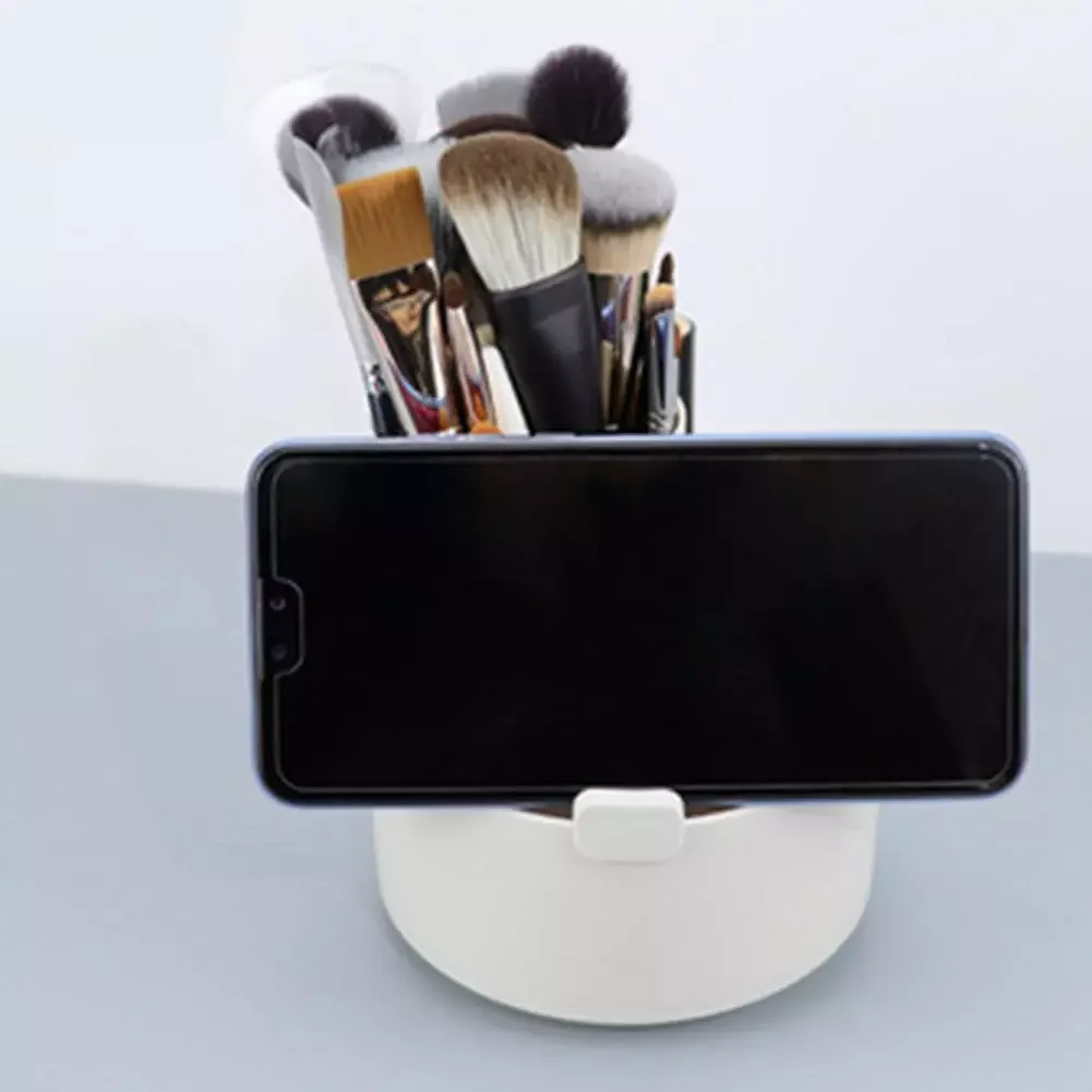 

Pen Holder Practical Large-capacity Lightweight 360 Degree Rotatable 3 Grids Storage Box for Home