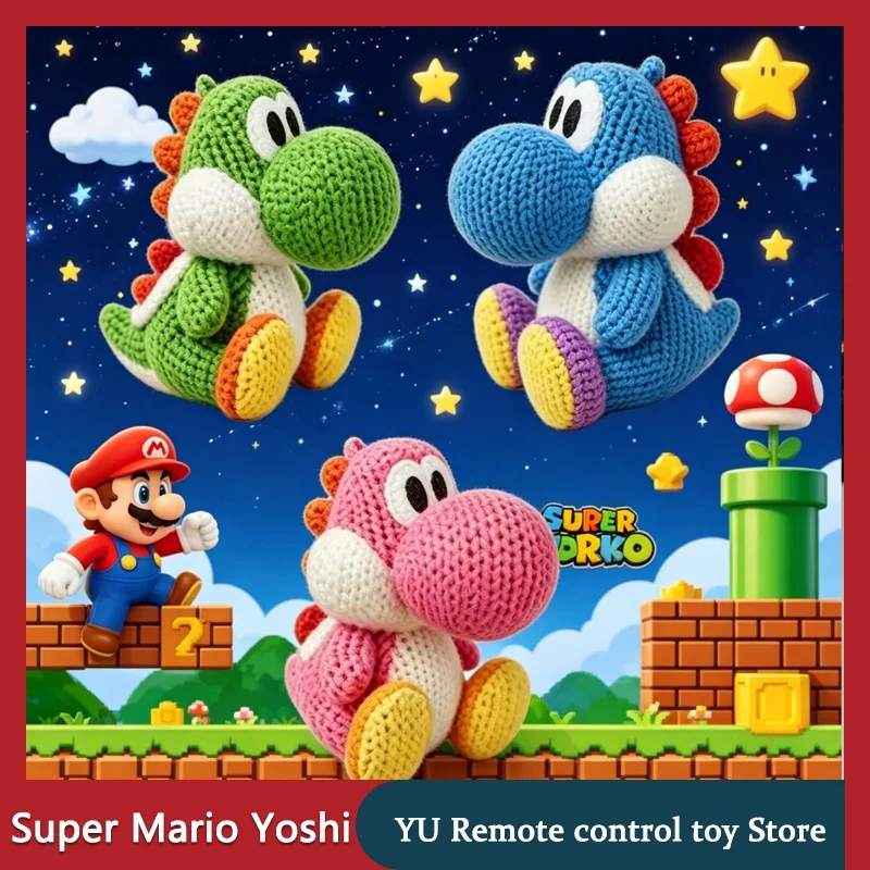 Фото В наличии: Плюшевая игрушка Super Mario Yoshi, плюшевая кукла, сувенир по мотивам игры, милая коллекционная фигурка для дома, подарок на день рождения для влюбленных. №1