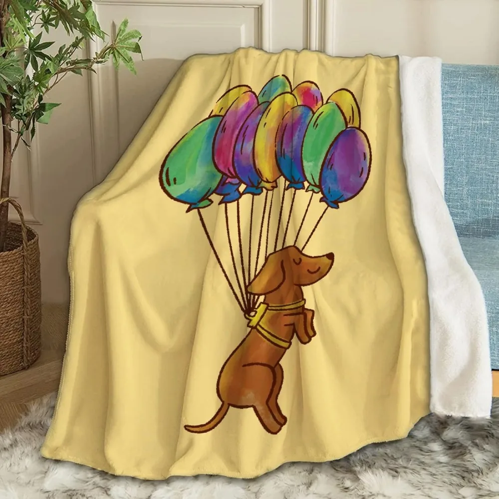 Одеяло с флисовой подкладкой для собаки таксы