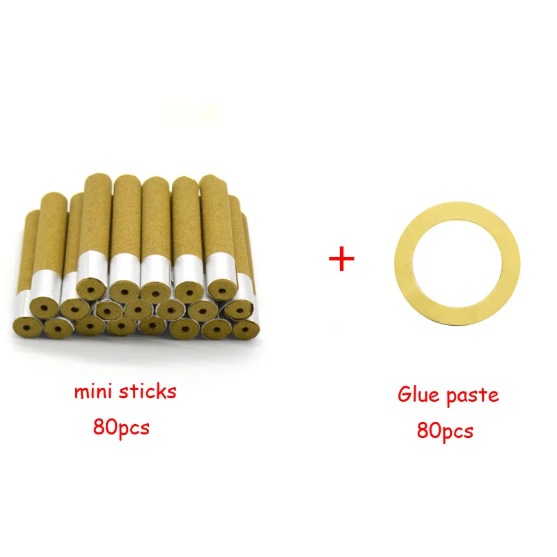 

80pcs stick and glue Chinese Moxa Sticks Burner Heating Acupuncture Point Chinese Therapy Mini Moxa Tube