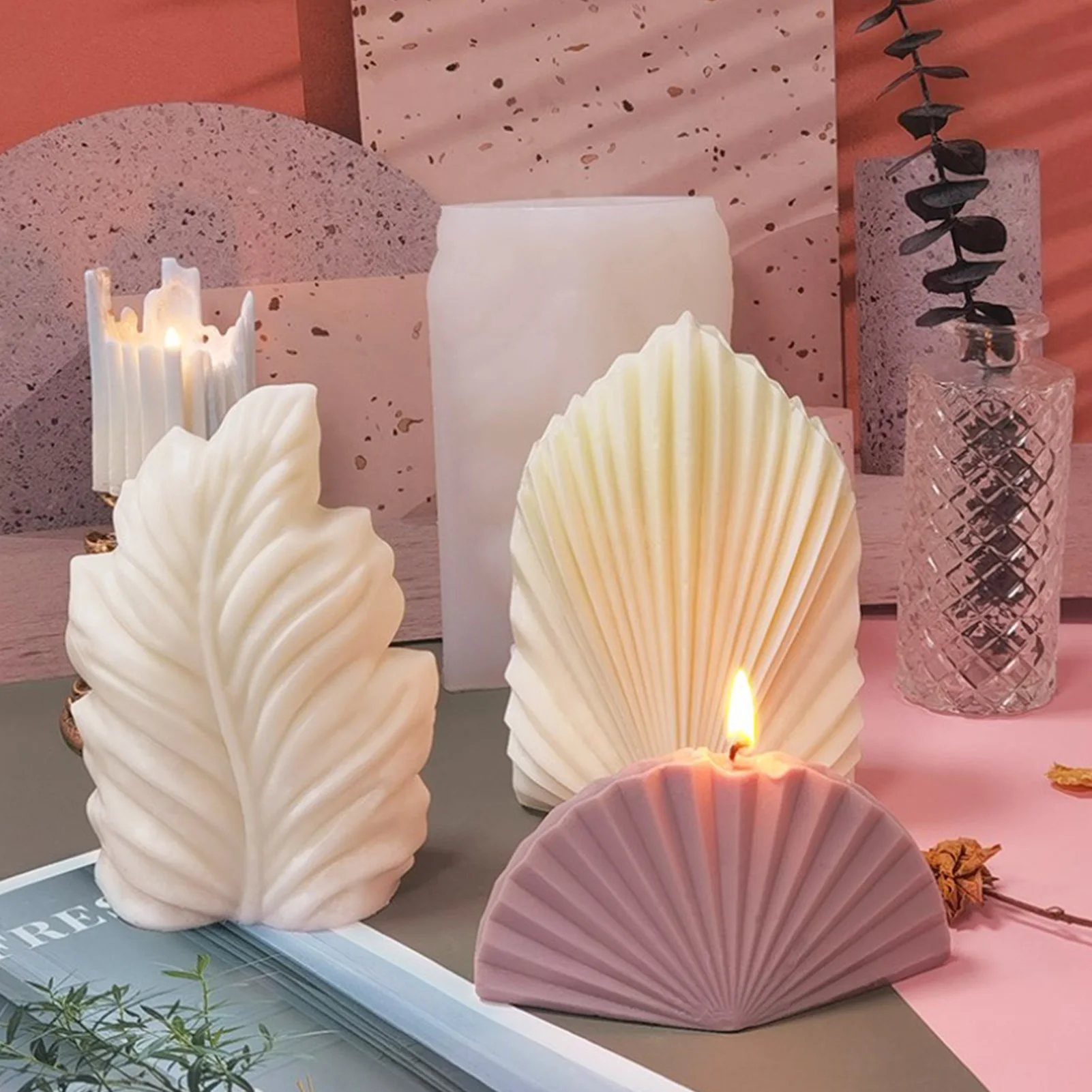 

Large Art Coral Shell Candle Silicone Mold Handmade 3D Aromatherapy Craft Scented Candle Soy Wax Mold Home Decor Resin Mould