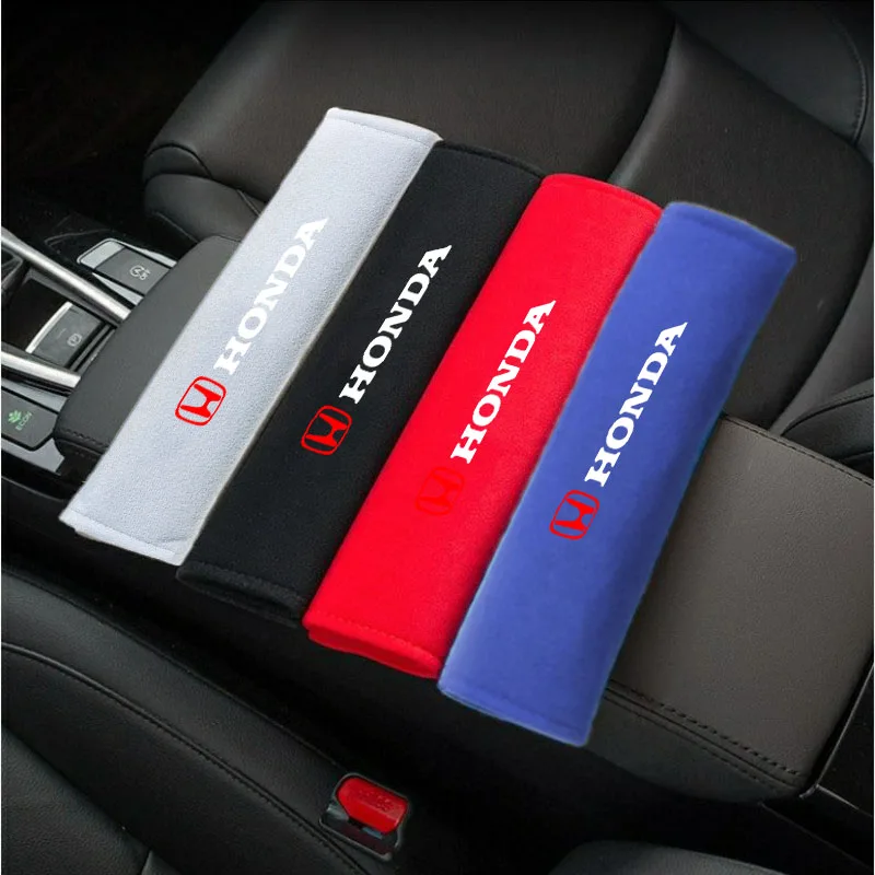 Фото 2 шт. плюшевые накладки на ремни безопасности для Honda Mugen Power Civic Accord CRV Hrv Jazz, автомобильные аксессуары №1