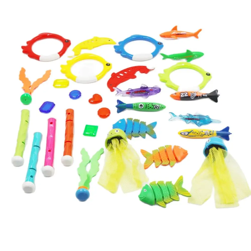 

Summer 30 Pieces of Diving Pool Toys, Pool Play Bath Parent-Child Diving Training Toy Package, Suitable for 3-12 Years Old