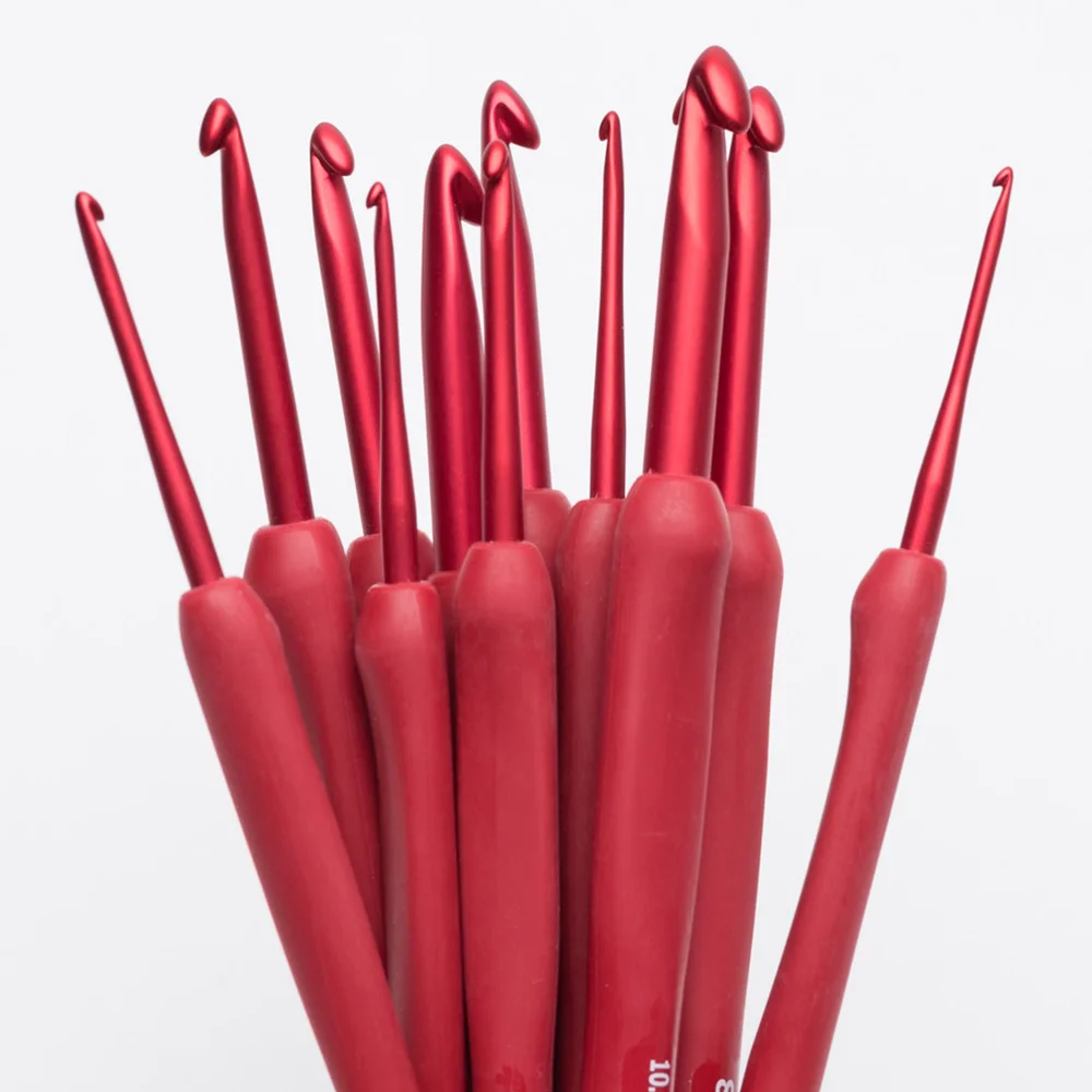 1PCS Japan Tulip Brand Red Crochet Hook Aluminum Resin Knitting Needles tool Original authentic Upscale Imported 1.8-6.5mm | Дом и сад
