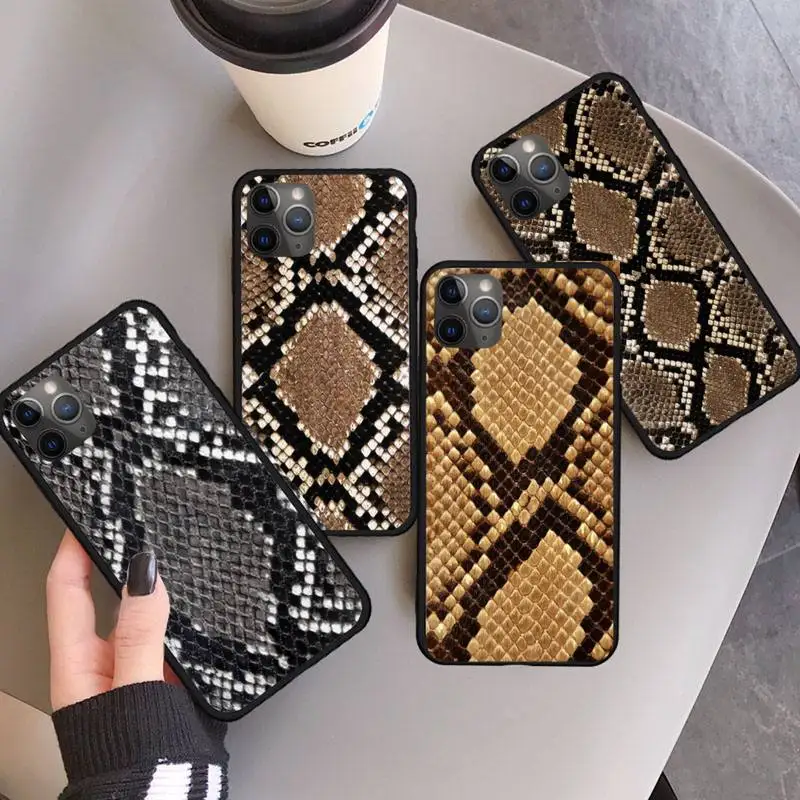

snake skin Phone Case for iPhone 11 12 pro XS MAX 8 7 6 6S Plus X 5S SE 2020 XR mini