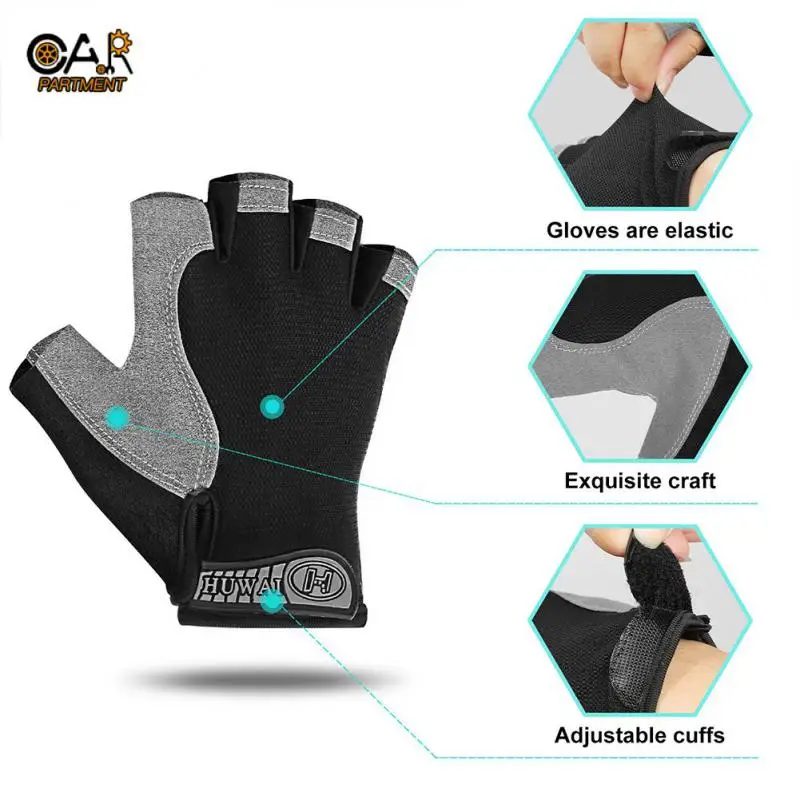 

Удобные износостойкие классические перчатки без пальцев с защитой запястья амортизирующие дышащие сетчатые перчатки без пальцев