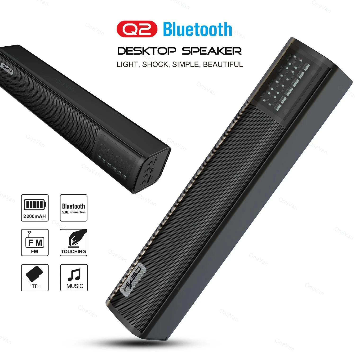 

Новый беспроводной Bluetooth динамик Q2, Саундбар со встроенной батареей 2200 мА, Hifi 10 Вт Мощный звуковой бокс для компьютера, мобильного телефона