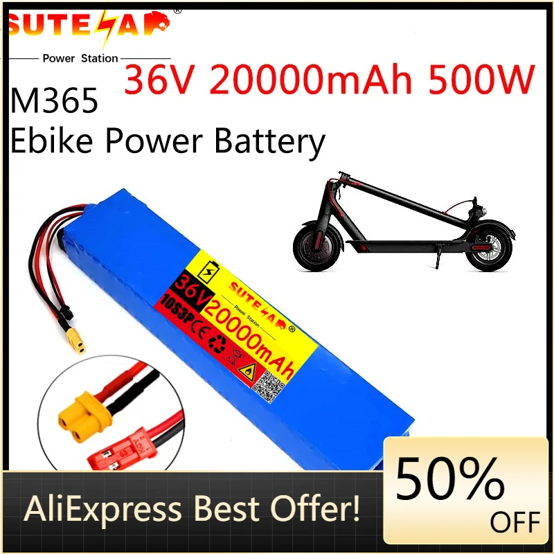

36V Battery 20Ah 18650 lithium battery pack 10S3P 20000mah 500W Same port 42V Electric Scooter M365 ebike Power Battery with BMS