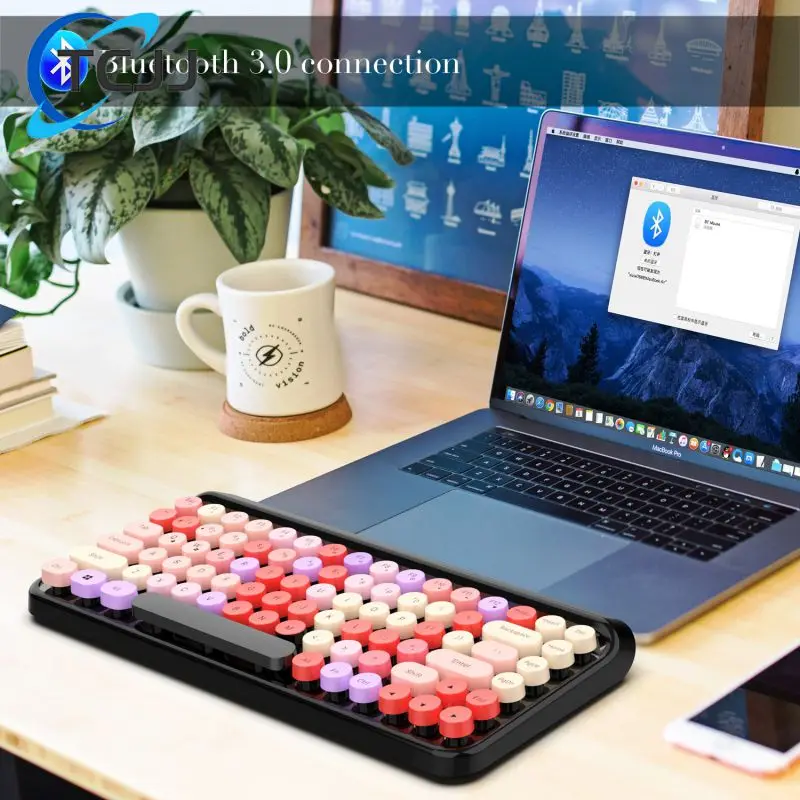 

Компактная клавиатура 84 клавиши Bluetooth3.0 84 клавиши Kb203 Одиночная клавиатура с крышкой и индикатором переключения