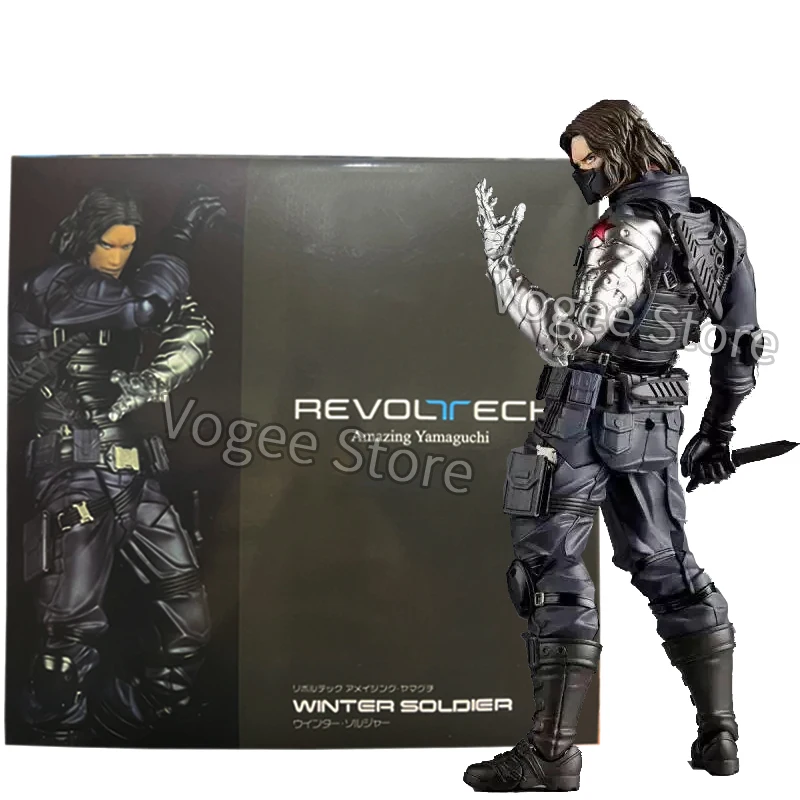 Фото Фигурка зимнего солдата Kaiyodo Revoltech AMAZING YAMAGUCHI Bucky Barnes Капитан Америка Фигурки Коллекционная модель игрушки №1