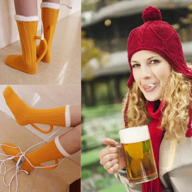 3D Beer Mug Socks Knit Long Tube Socks Cute Unisex Novelty Winter Warm Beer Socks Warm Thick Floor Socks