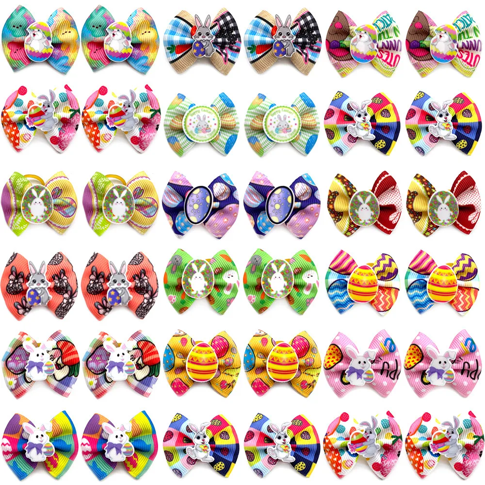 

50/100pcs Easter Dog Hair Accessories Pet Dog Hair Bows Holiday Dogs Bows Rabbit Pet Dog Hair Accessories Small Dog Hair Bows