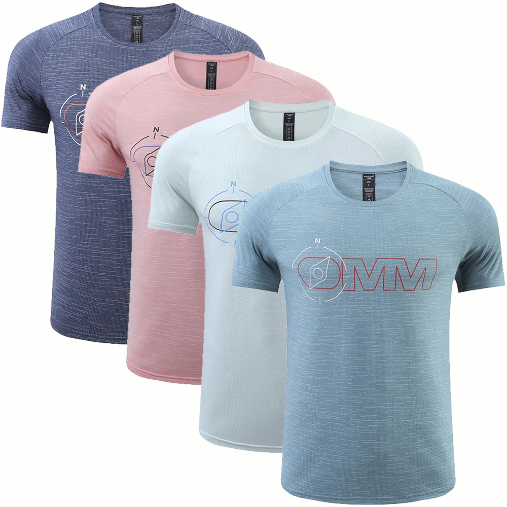 

Быстросохнущая Мужская одежда для тренажерного зала, дышащая рубашка для бега, спортивная одежда, спортивная одежда для взрослых с разноцветным нагрудным принтом