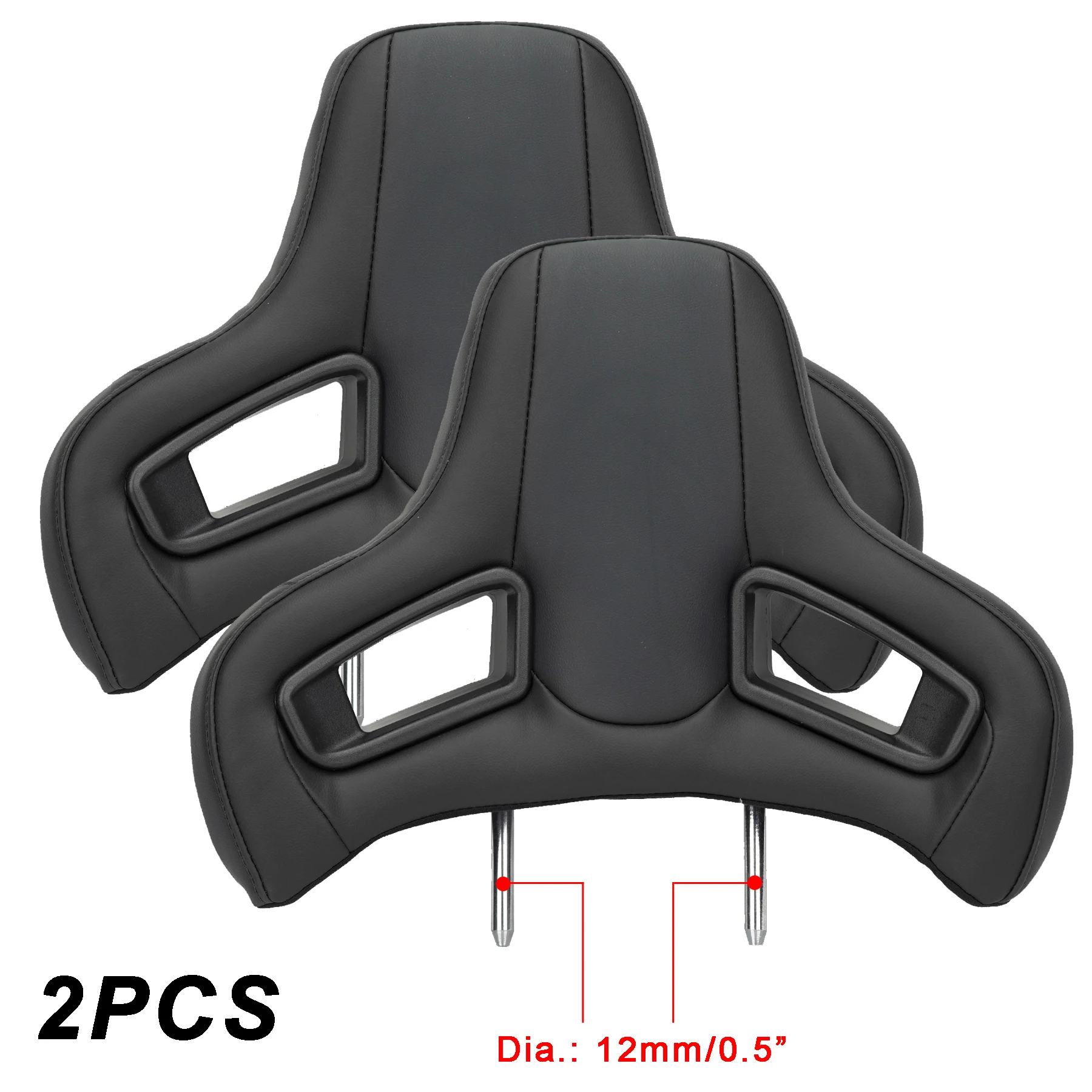 

2 шт., автомобильный спортивный подголовник, удобная подушка для шеи из ПВХ, кожа Plug & Play, 10 мм, 12 мм, 14 мм, модифицированный универсальный черный подголовник для гоночного сиденья