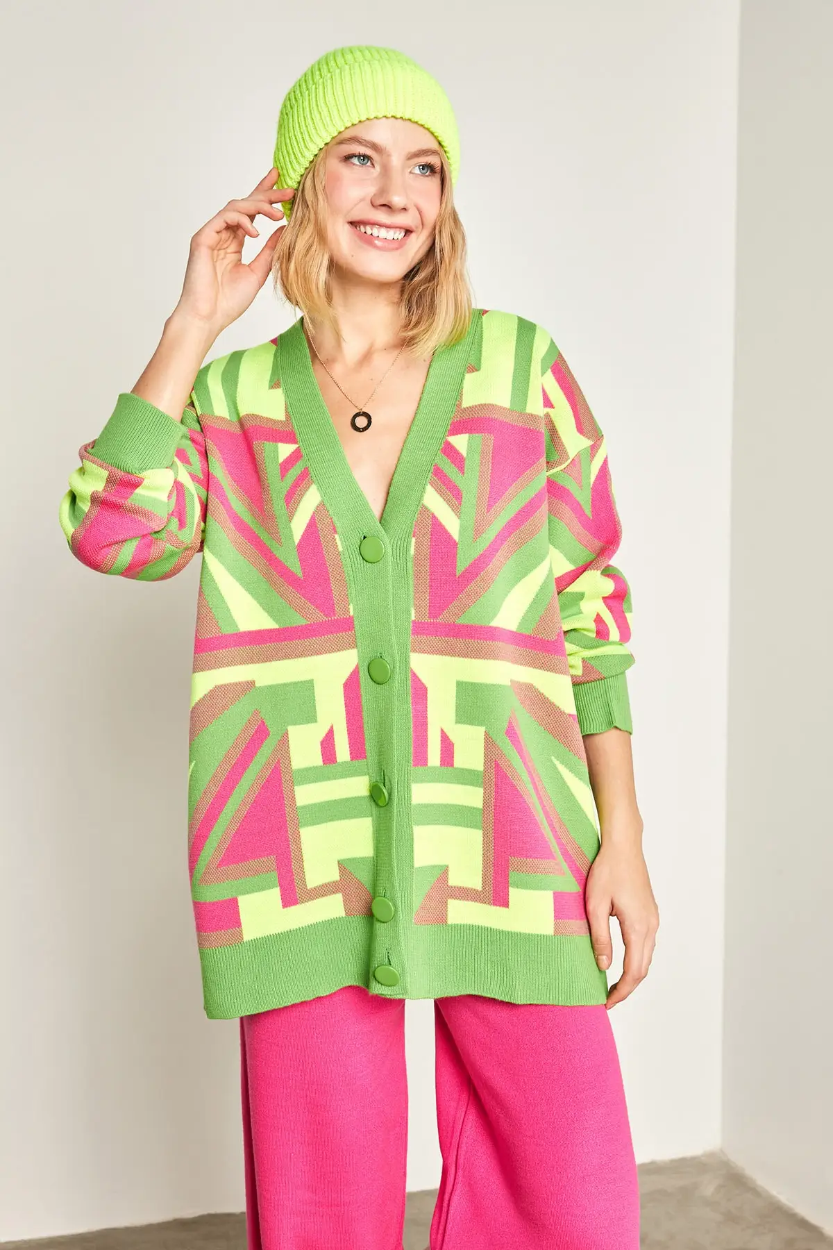 

Women's Cardigan Green sportswear Casual Knitted Quality Fashion Cardigan Sweaters Loose Sweater Sweater Jumper