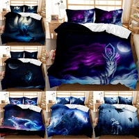 moon night wolf animal style bedding set duvet cover soft quilt cover pillowcase adult children bedroom decoration