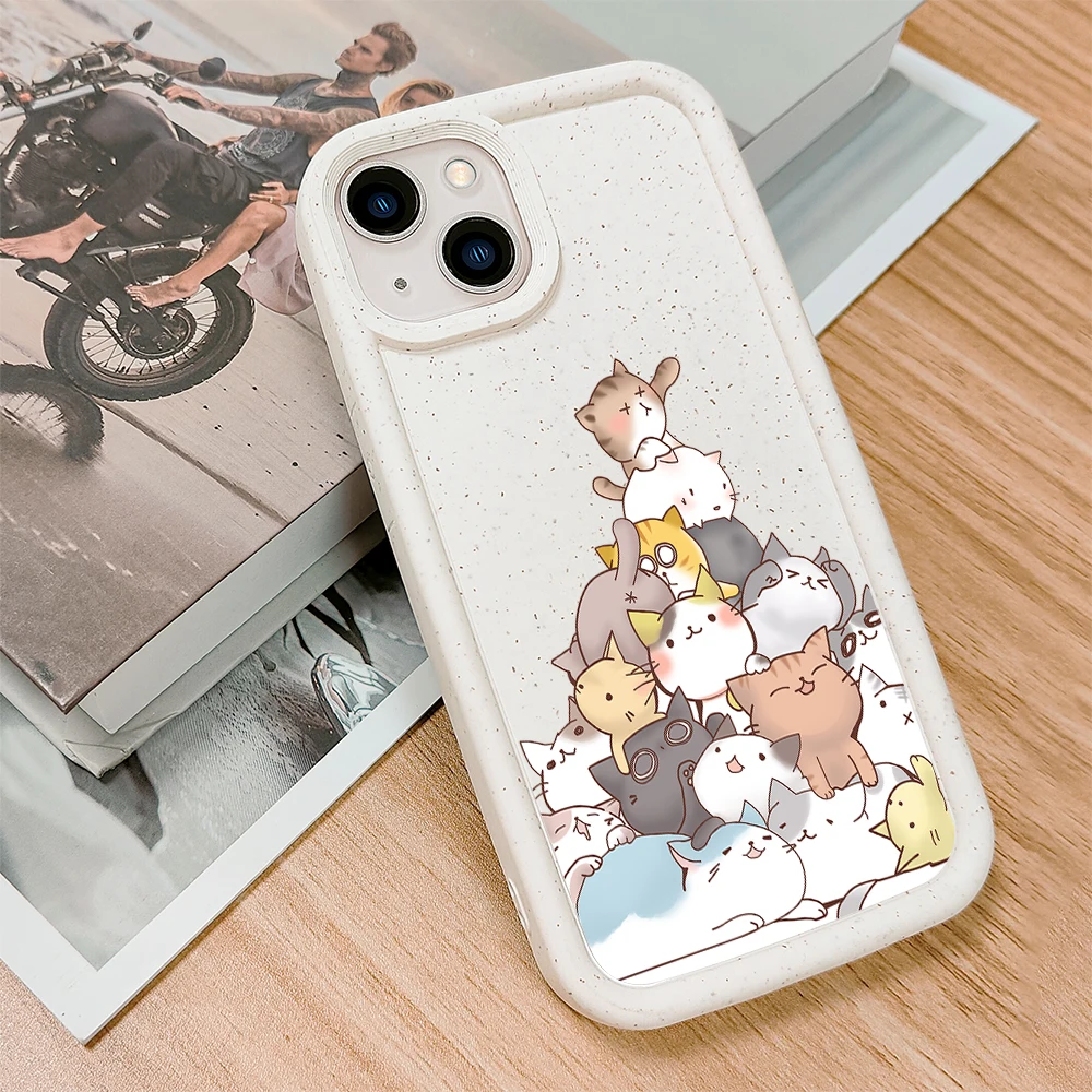 

Cartoon Cute Pet Cat Phone Case For iPhone 14 Plus 12 ProMax Cases For iPhone 12Pro 11 Pro 7Plus XR XS Max TPU Degradation Cover
