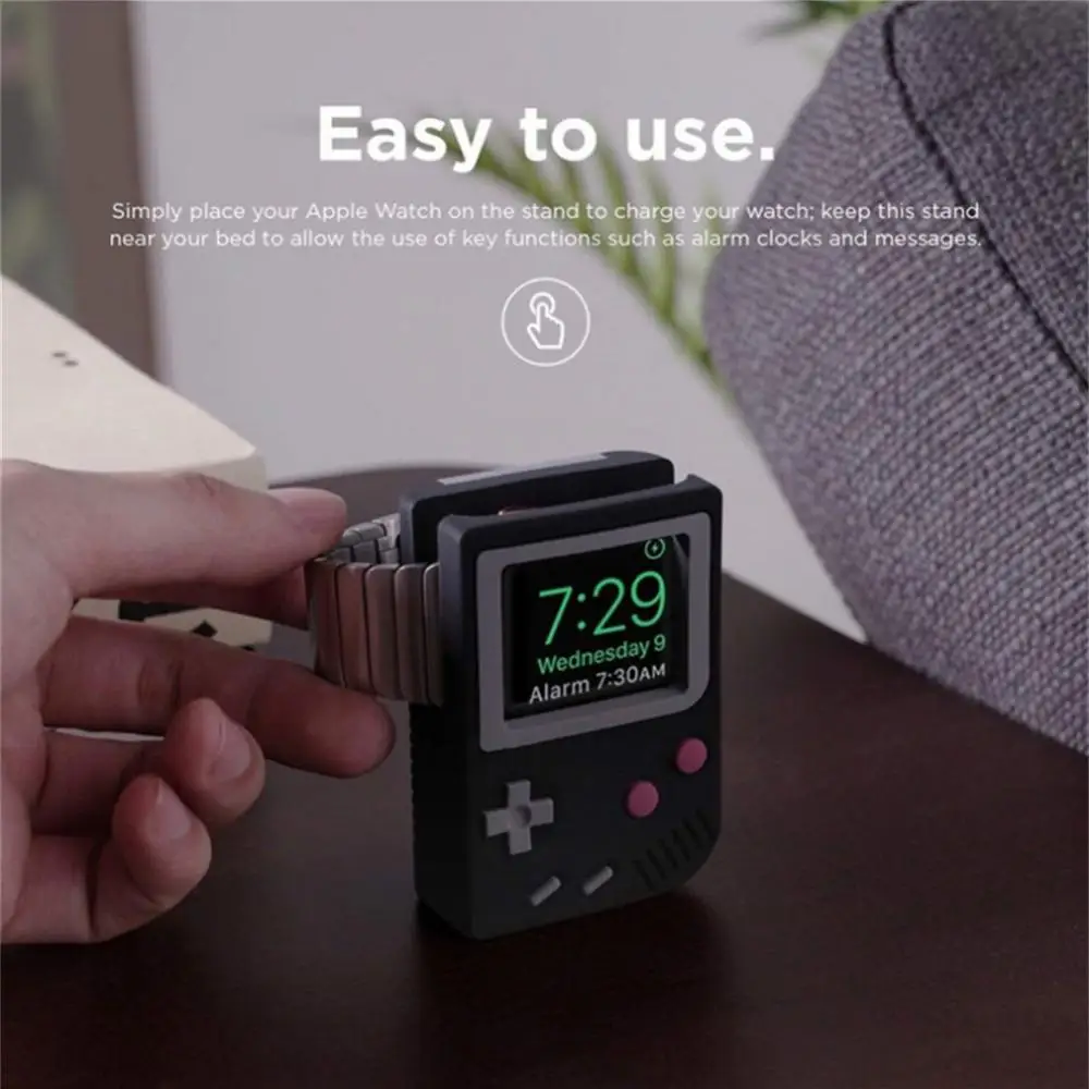 

Game Console Design 42mm 38mm 40mm 44mm Charging Desktop Stand Base For Apple Watch Series Watch Stand Compatible Night Light