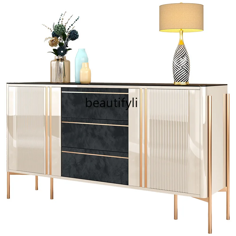 

yj Light luxury rock plate dining side cabinet simple modern shoe cabinet storage cabinet Italian minimalist porch cabinet