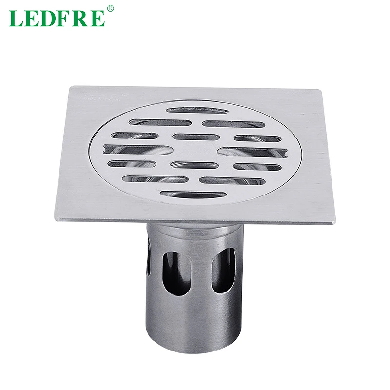 

LEDFRE Deep Water Sealed Thick Stainless Steel Floor Drain 10*10 Self-sealing Washing Machine Dual-use Deodorant LF66020