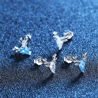 deer water drop diamond stud earring 100 real 925 sterling silver jewelry engagement wedding earrings for women bridal bijou