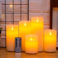 1 piece remote control flameless candles lights led fake christmas decorative flickering night lights candles tear drop