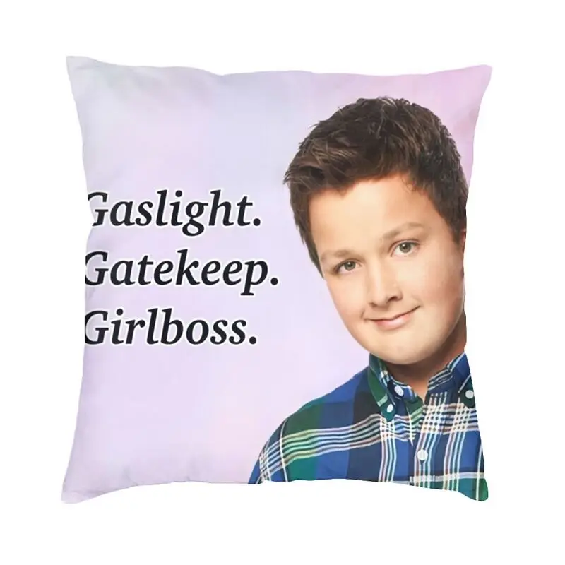 

Gibby Gaslight Gatekeep Girlboss Square Pillowcover Home Decorative Noah Munck Cushion Cover Throw Pillow for Sofa