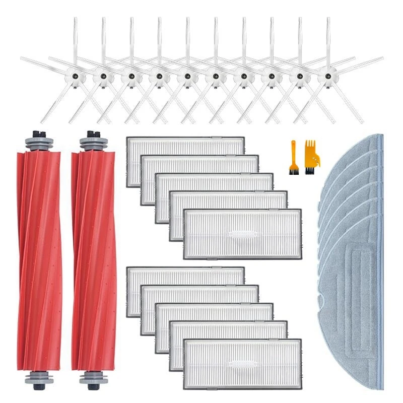 

30Pcs Vacuum Cleaner Part For Roborock S7 T7S HEPA Accessory Of Filter Detachable Rubber Main Brush/Side Brush Cover