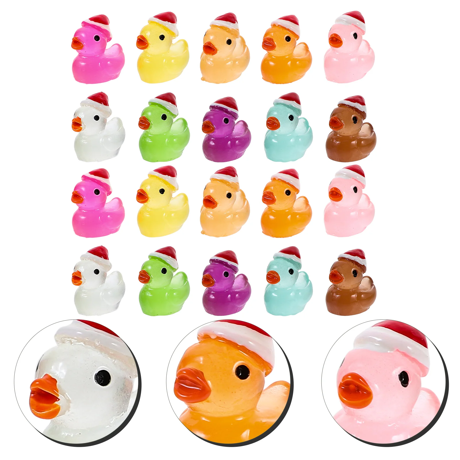 

50pcs Glow In The Dark Duck Figurines Mini Duck Ornaments Tabletop Mini Duck Decors