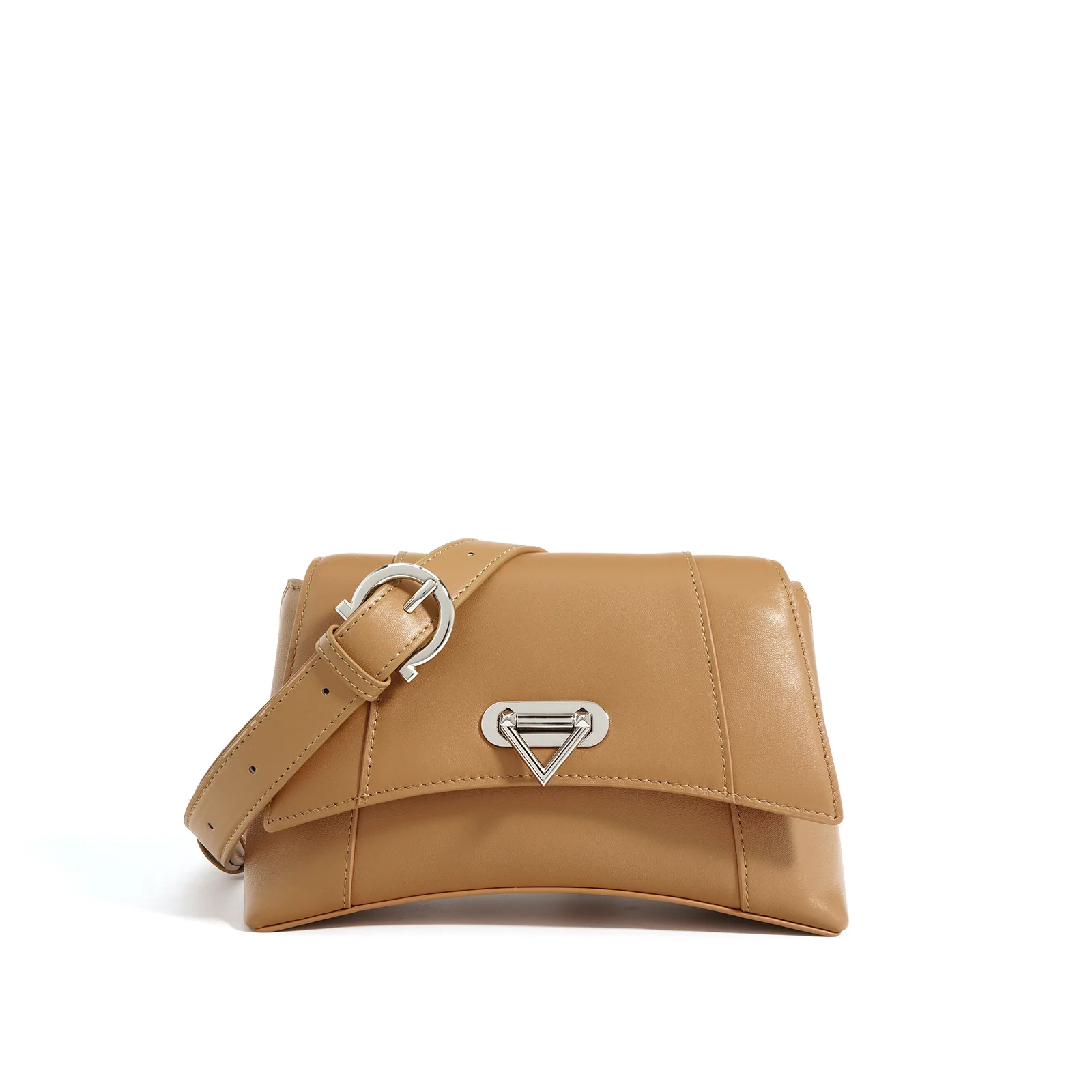 Fashionable Genuine Leather Shoulder Bags for women with Buckle, Versatile Crossbody Bag Luxury saddle bag ladies handbags