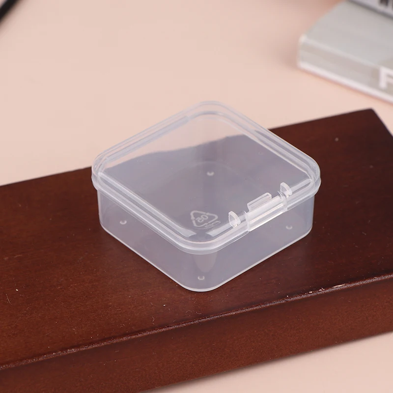 1 шт. мини-коробка для хранения с крышкой прозрачные квадратные пластиковые