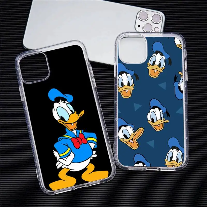 

Donald Duck Phone Case Transparent For iphone 14 13 12 11 Pro Max Mini XS Max 8 7 Plus X SE 2020 XR cover