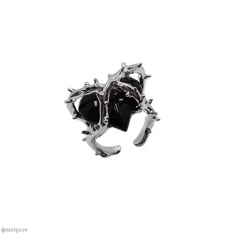 Женское Винтажное кольцо с сердечками, креативное Открытое кольцо в стиле панк и готика с шипами, обручальное украшение для вечеринки, свадебный подарок, 2023