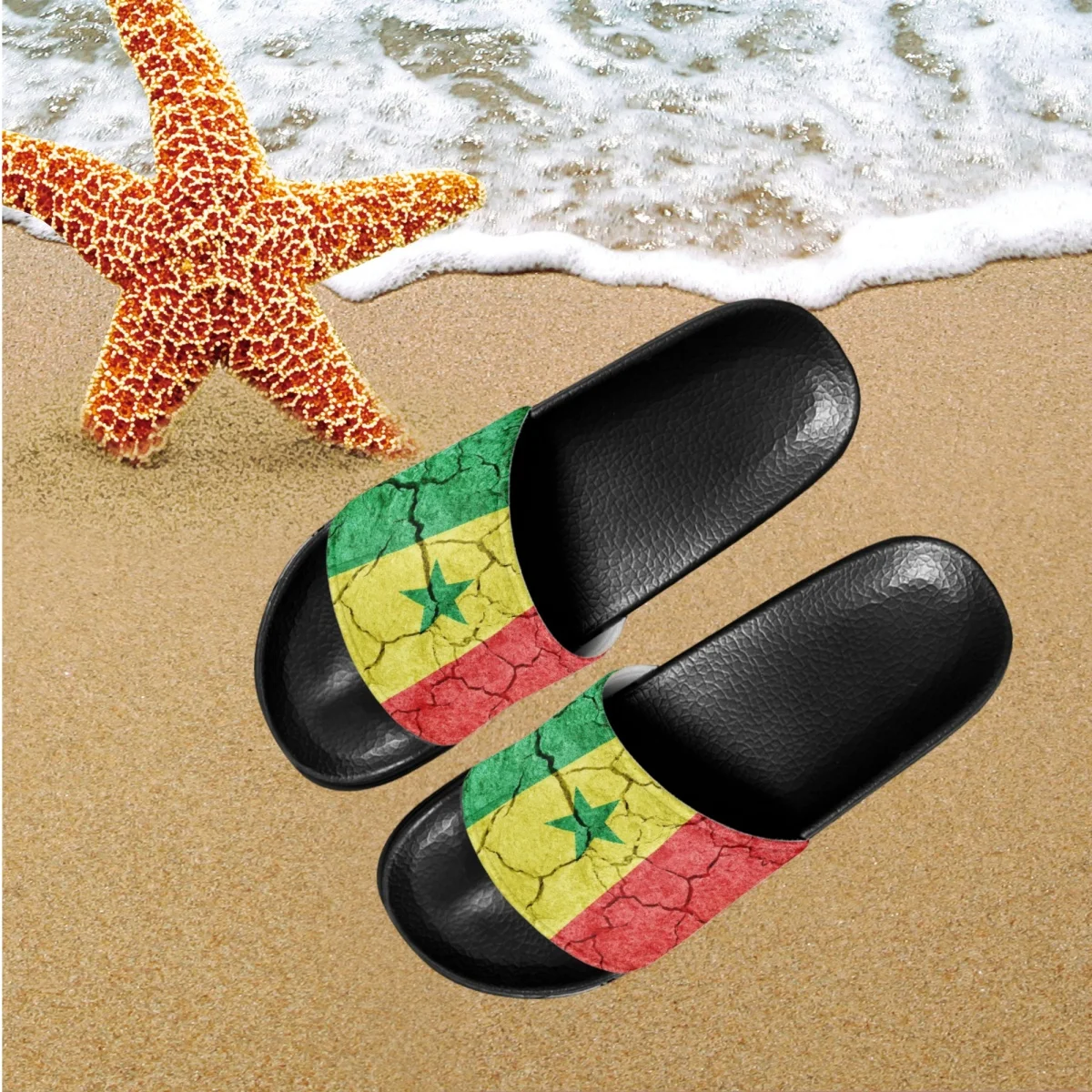 Beach Slides Summer Fashion Women Home Slippers Cameroon Flag Pattern Casual Breathable Girls Bathroom Pool Slippers for Girls