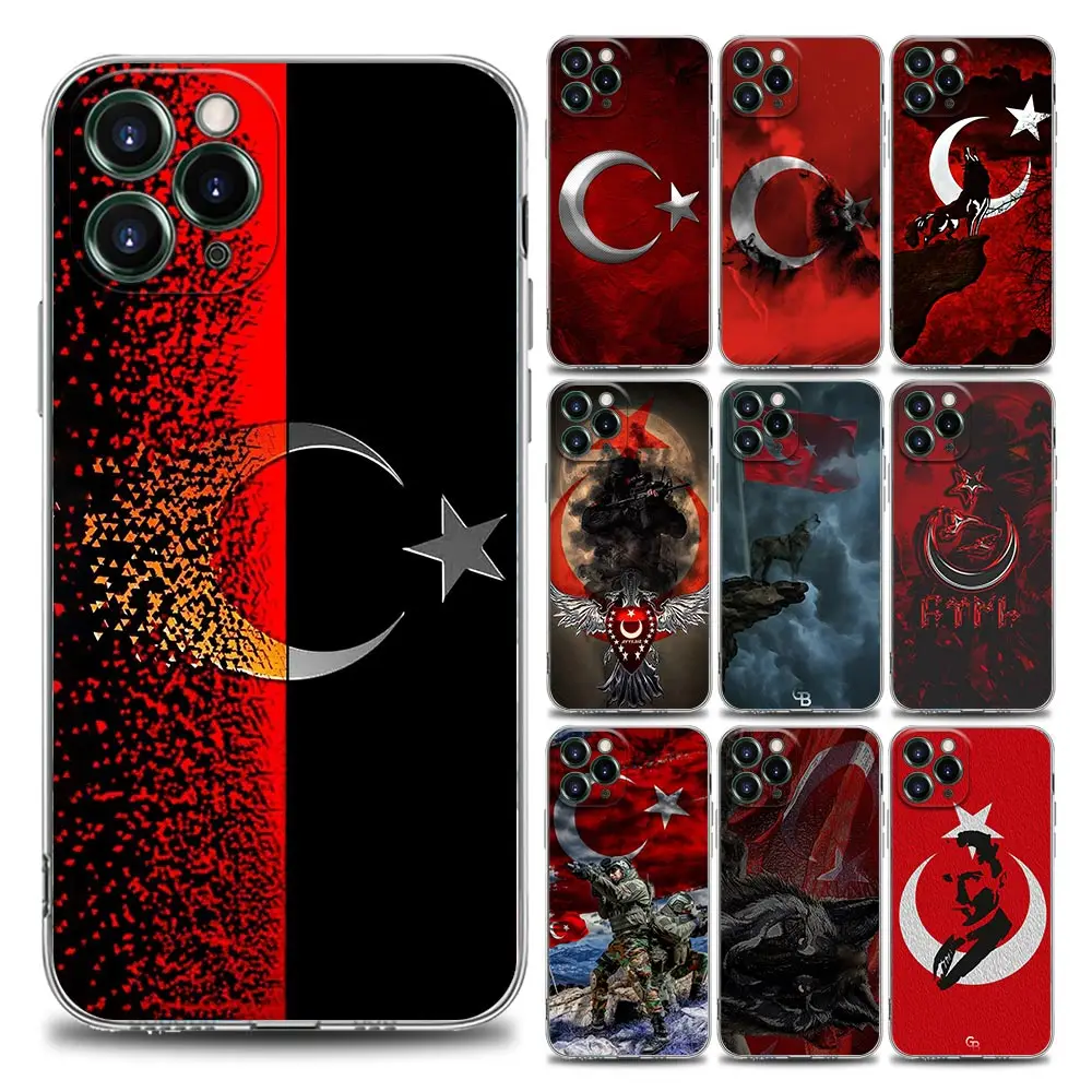 Прозрачный силиконовый чехол с флагом Турции анталией Мустафой волком для iPhone 11